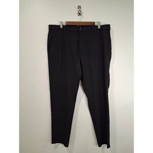 Zara Man Black Dress Pants Tapered Flat Front Trousers Mens Size 38 Black